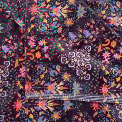 Coffee Colour Velvet Digital Printed Fabric