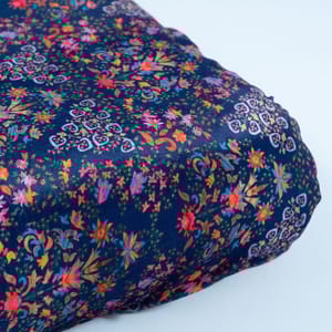 Blue Colour Velvet Digital Printed Fabric