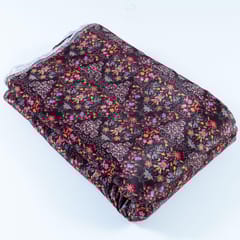 Coffee Colour Velvet Digital Printed Fabric