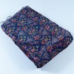 Blue Colour Velvet Digital Printed Fabric