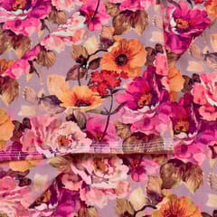Multi Colour Velvet Digital Printed Fabric