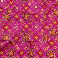 Majenta Colour Dola Silk Digital Printed Fabric