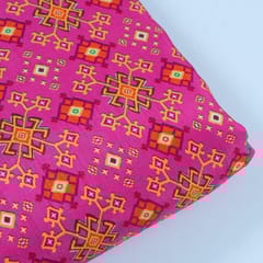 Majenta Colour Dola Silk Digital Printed Fabric