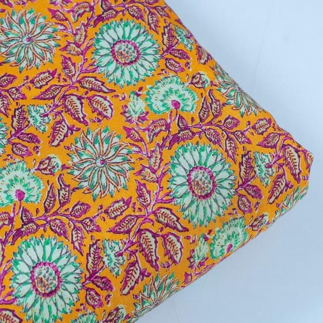 Haldi Colour Dola Silk Digital Printed Fabric