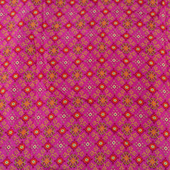 Majenta Colour Dola Silk Digital Printed Fabric