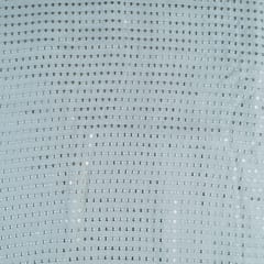 White Dyeable Georgette Faux Mirror Embroidered Fabric