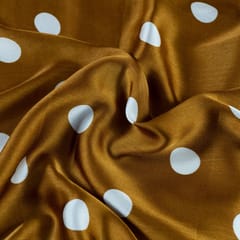 Mustard Colour Zara Satin Printed Fabric
