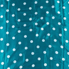 Firozi Colour Zara Satin Printed Fabric