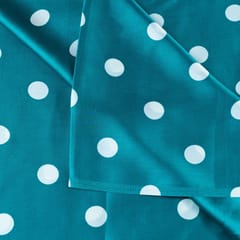 Firozi Colour Zara Satin Printed Fabric