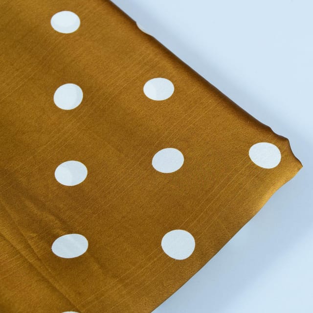 Mustard Colour Zara Satin Printed Fabric