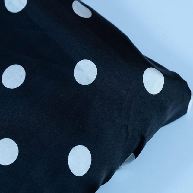 Black Colour Zara Satin Printed Fabric