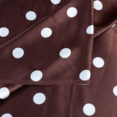 Brown Colour Zara Satin Printed Fabric