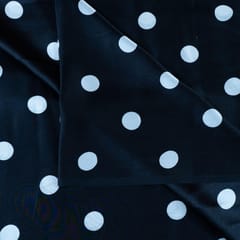 Black Colour Zara Satin Printed Fabric