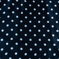 Black Colour Zara Satin Printed Fabric