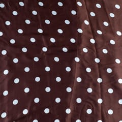 Brown Colour Zara Satin Printed Fabric