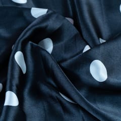 Grey Colour Zara Satin Printed Fabric