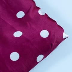 Wine Colour Zara Satin Printed Fabric