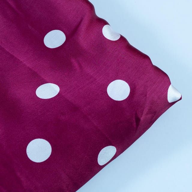 Wine Colour Zara Satin Printed Fabric