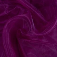 Wine Colour Poly Organza fabric