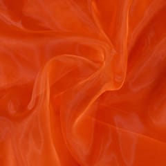 Orange Colour Poly Organza fabric