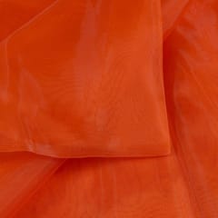 Orange Colour Poly Organza fabric
