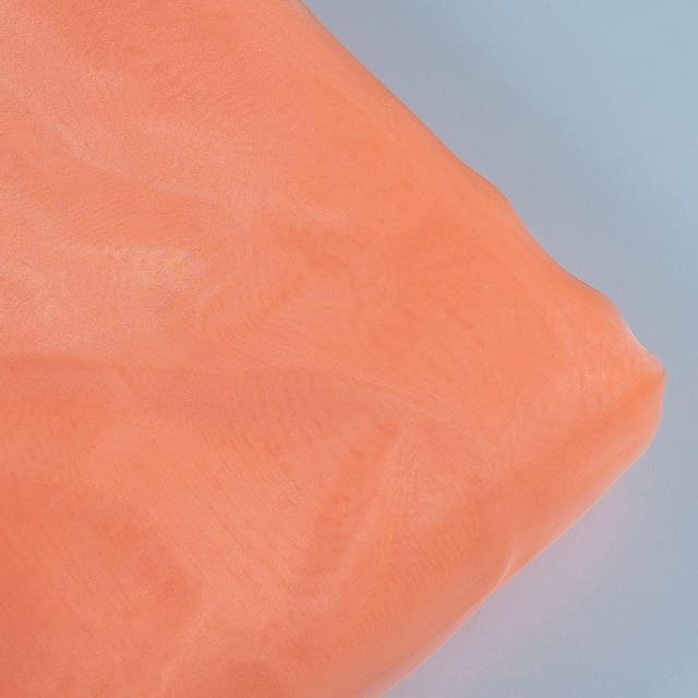 Peach Colour Poly Organza fabric