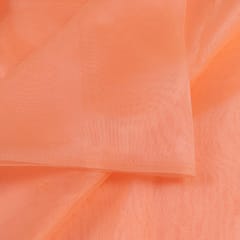Peach Colour Poly Organza fabric