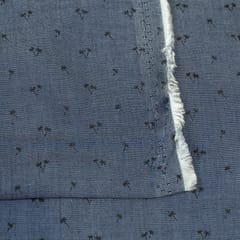 Blue Colour Tencel Denim Cherry Printed Fabric