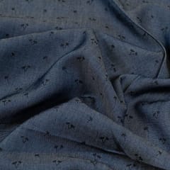 Blue Colour Tencel Denim Cherry Printed Fabric