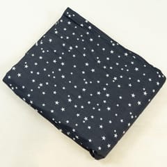 Blue Colour Denim Star Printed Fabric