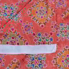 Orange Colour Georgette Print With Embroidered Fabric