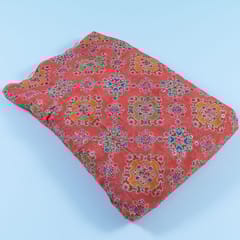 Orange Colour Georgette Print With Embroidered Fabric