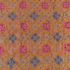 Yellow Colour Georgette Print With Embroidered Fabric