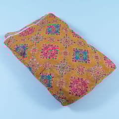 Yellow Colour Georgette Print With Embroidered Fabric