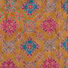 Yellow Colour Georgette Print With Embroidered Fabric