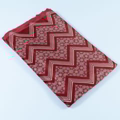 Maroon Colour Mashru Silk Ajrakh Printed Fabric
