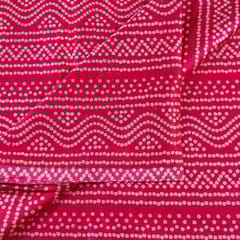 Majenta Colour Mashru Silk Ajrakh Printed Fabric