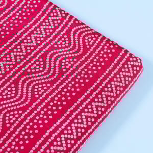 Majenta Colour Mashru Silk Ajrakh Printed Fabric