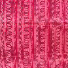 Majenta Colour Mashru Silk Ajrakh Printed Fabric