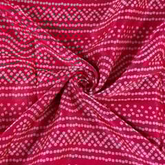 Majenta Colour Mashru Silk Ajrakh Printed Fabric