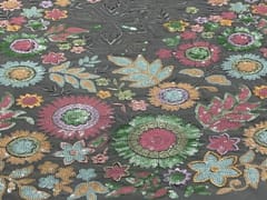 Embroidered Georgette Grey MultiColour Floral