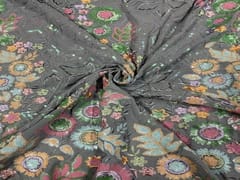 Embroidered Georgette Grey MultiColour Floral