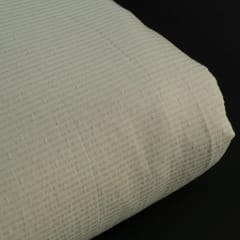 Off White Colour Dyeable Cotton Dobby Strips Fabric