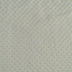 Dyeable Cotton Chikan Embroidered Fabric