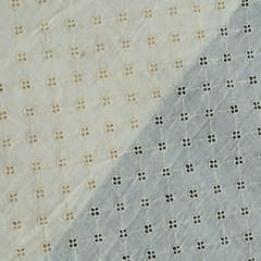 Dyeable Cotton Chikan Embroidered Fabric