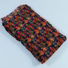 Blue Colour Crepe Digital Printed Fabric