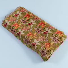 Mehndi Green Colour Crepe Digital Printed Fabric