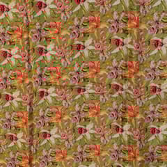 Mehndi Green Colour Crepe Digital Printed Fabric