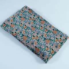 Cream Colour Crepe Digital Printed Fabric