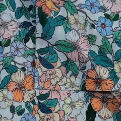 Cream Colour Crepe Digital Printed Fabric